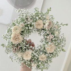 flower wreath ⚘ Saturday  かすみ草のリース 2枚目の画像