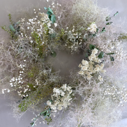 スモークツリー とアンティーク紫陽花のボリュームふわふわ