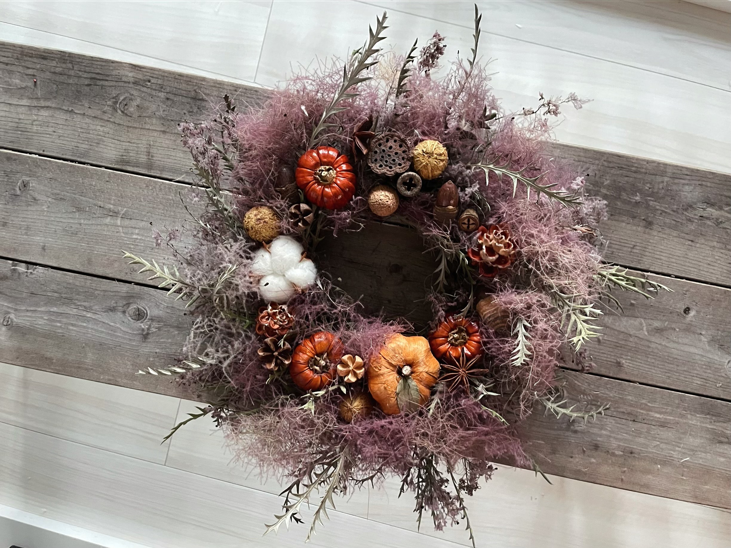限定☽ HALLOWEEN wreath ハロウィン リース スモークツリー パープル