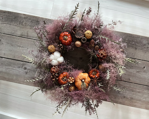 限定☽ HALLOWEEN wreath ハロウィン リース スモークツリー