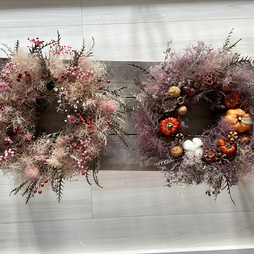 限定☽ HALLOWEEN wreath ハロウィン リース スモークツリー パープル