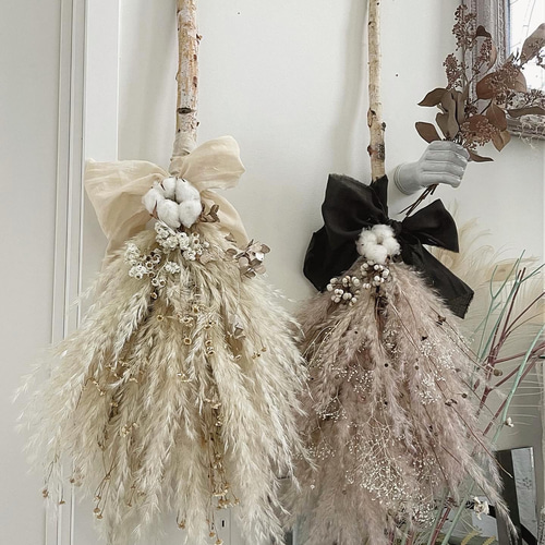 専用＊winter＊コットン＆パンパス ドライフラワースワッグ② 専用＊X'mas コットン&パンパス ドライフラワースワッグ - メルカリ