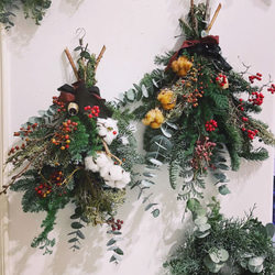 コニファー　スワッグ　冬　クリスマス　グリーン winter swag 