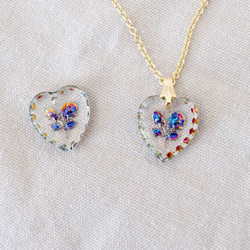 vintage little rose pendant * heart 春色 flower ペンダント 3枚目の画像
