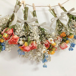 petit bouquet garland ドライフラワー ガーランド ミニブーケ カラフル 1枚目の画像