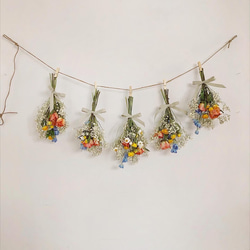 petit bouquet garland ドライフラワー ガーランド ミニブーケ カラフル 2枚目の画像