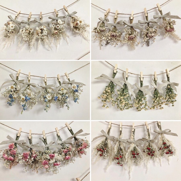 petit bouquet garland ドライフラワー ガーランド ミニブーケ カラフル 5枚目の画像