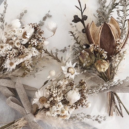 garland: wild flower brown ミニブーケ ガーランド フラワー スワッグ  