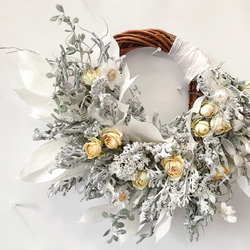 flowerwreath ⚘ silver leaf wreath  ハーフリース フラワーリース 2枚目の画像