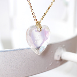 Initial *F* Heart Intaglio Pendant ハート 3枚目の画像