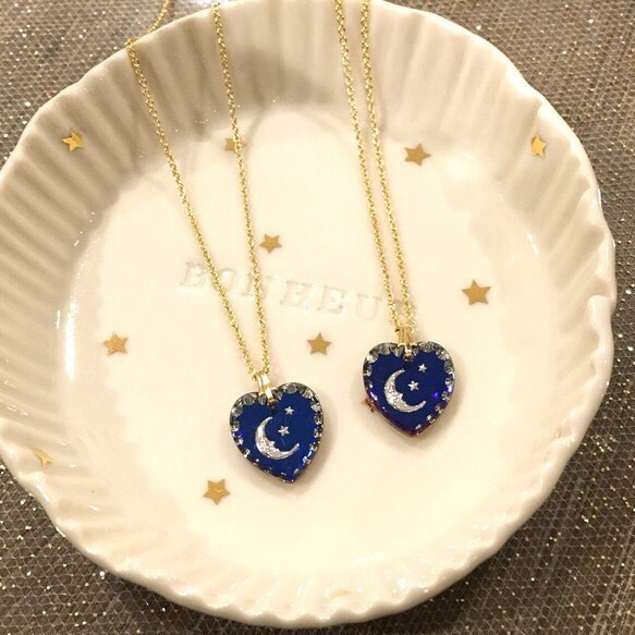 MOON &STAR Intaglio Pendant  夜空 ハート 1枚目の画像