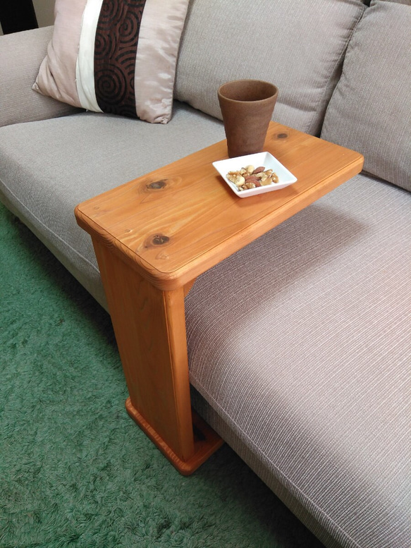 ソファ用サイドテーブル】縦横2WAY使用可［杉材］ サイドテーブル
