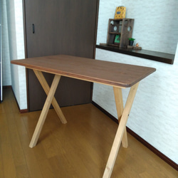 木製テーブル 組立簡単 コンパクト収納！ 1枚目の画像