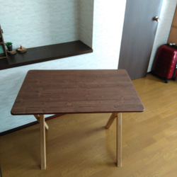 木製テーブル 組立簡単 コンパクト収納！ 2枚目の画像