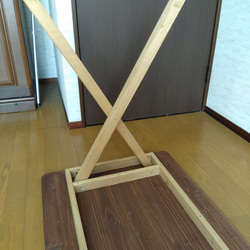木製テーブル 組立簡単 コンパクト収納！ 5枚目の画像