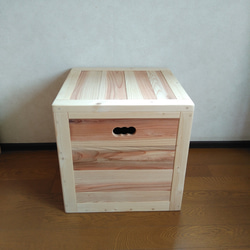 木製キューブBOX【37×37×37cm】フリー収納ボックス、スツール使用可能【サイズオーダー可】 3枚目の画像