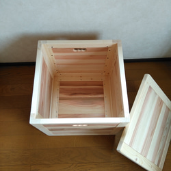 木製キューブBOX【37×37×37cm】フリー収納ボックス、スツール使用可能【サイズオーダー可】 5枚目の画像