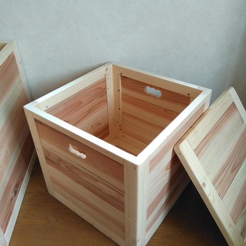 木製キューブBOX【37×37×37cm】フリー収納ボックス、スツール使用可能 ...