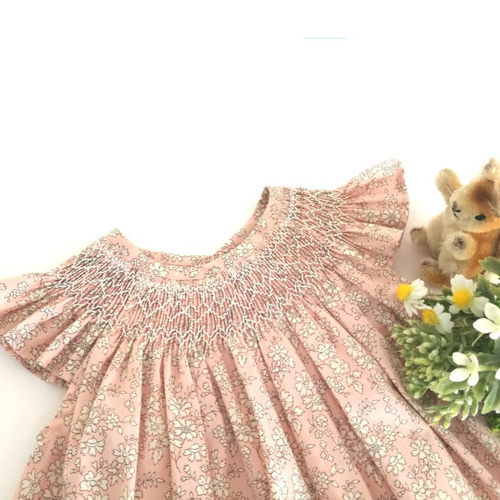 リバティプリントスモッキング刺繍ワンピース サイズ80 ベビー服