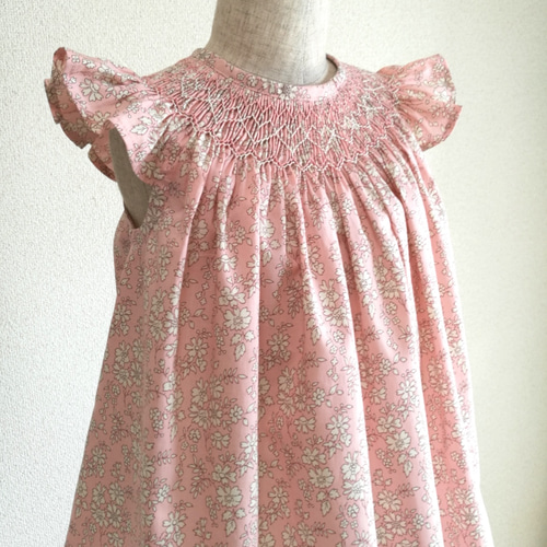 リバティプリントスモッキング刺繍ワンピース サイズ80 ベビー服