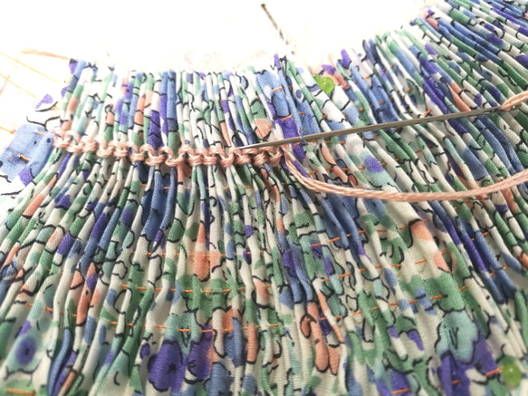 スモッキング刺繍リバティプリントワンピース&パンツセット クレアオードClaire-Aude サイズ80 3枚目の画像