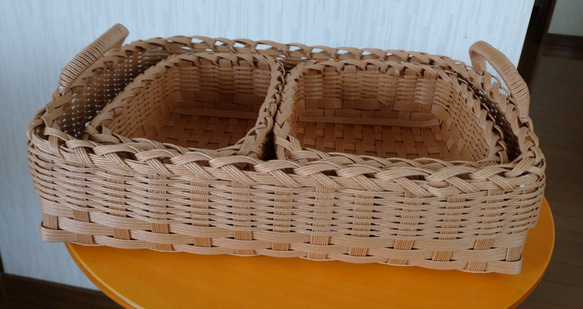 クラフトテープで作る重ねかご フリーボックス・小物入れ チョコレート