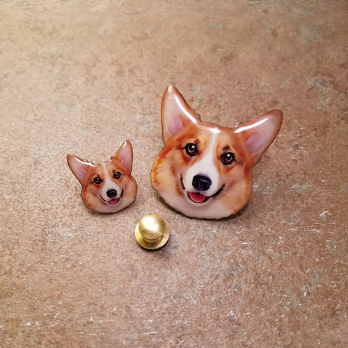 ウェルシュコーギーペンブローク［【Sサイズ】ピンバッジ ペット服