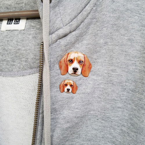 ☆びーぐる犬☆ さま専用 ビーグル／レッドxホワイト【Sサイズ】ピンバッジ ペット服