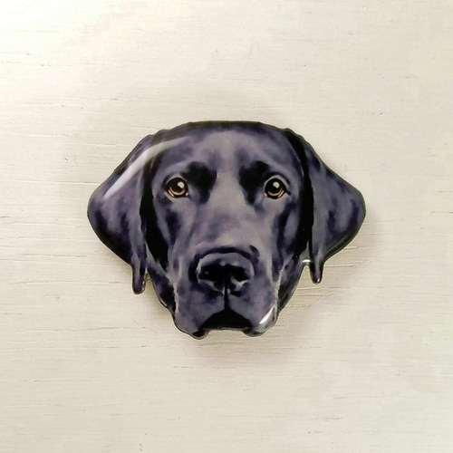 ラブラドールレトリーバー／ブラック【Mサイズ】ピンバッジ ペット服