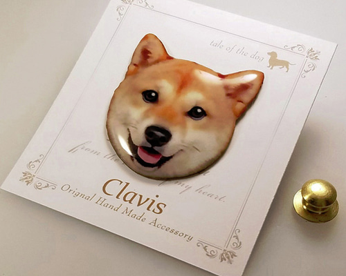 柴犬・豆柴【Mサイズ】ピンバッジ ピンバッチ atelier Clavis