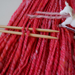 手つむぎ毛糸 手紡ぎ糸　ハンドスパン シルク混メリノウール 約80g #8120　　　　　　　 4枚目の画像