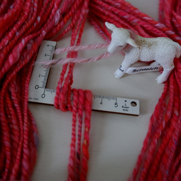 手つむぎ毛糸 手紡ぎ糸　ハンドスパン シルク混メリノウール 約80g #8120　　　　　　　 6枚目の画像
