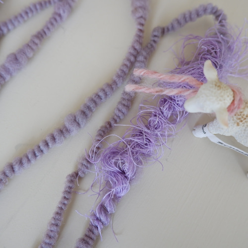 サスティナブルな毛糸 アートヤーン 道産羊毛 手つむぎ毛糸 藤の花  