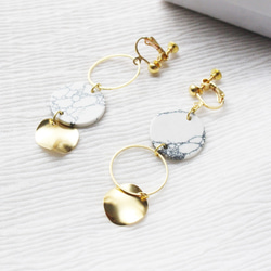 幾何学。ラウンドロングイヤリングCIRCLE DANGLE EARRING 4枚目の画像