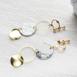 幾何学。ラウンドロングイヤリングCIRCLE DANGLE EARRING 5枚目の画像