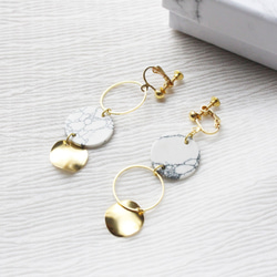 幾何学。ラウンドロングイヤリングCIRCLE DANGLE EARRING 6枚目の画像