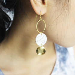 幾何学。ラウンドロングイヤリングCIRCLE DANGLE EARRING 7枚目の画像