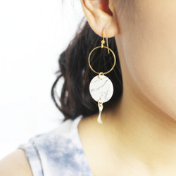 幾何学。ラウンドロングイヤリングCIRCLE DANGLE EARRING 8枚目の画像