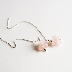 春意。粉晶垂墜耳環 ROSE QUARTZ CRYSTAL DANGLE EARRING 第3張的照片