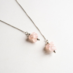 春意。粉晶垂墜耳環 ROSE QUARTZ CRYSTAL DANGLE EARRING 第4張的照片