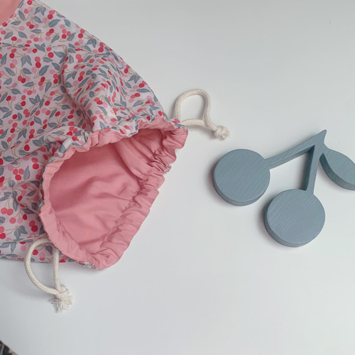 ◇4サイズ◇ リバティ チェリードロップ 巾着 体操服袋・お着替え袋