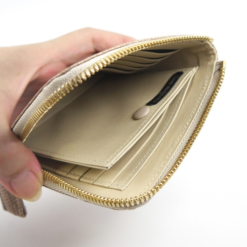 受注製作】リザードスキン製L字チャックウォレット トカゲ革の