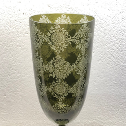 ダイア花柄の手彫りガラス 7枚目の画像