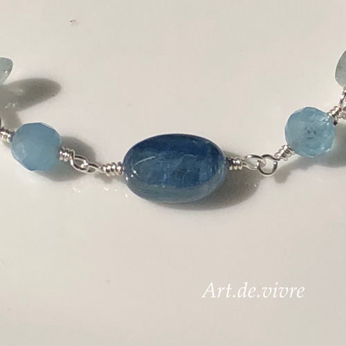 ケニア産カイヤナイトAA(オーバルカット）＆アクアマリンの天然石