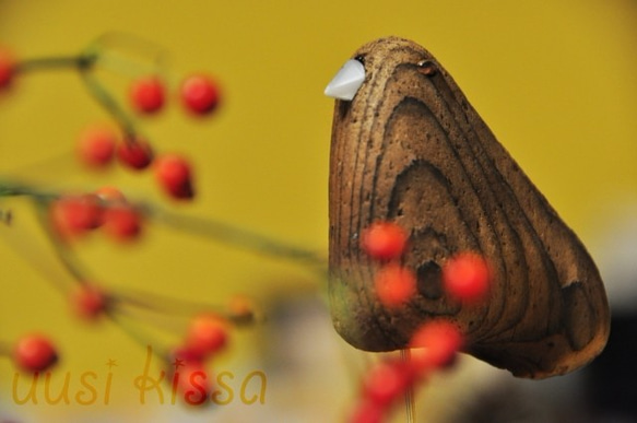 流木 鳥のオブジェ・カワラヒワ・インテリアに。 5枚目の画像