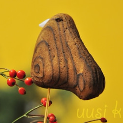 流木 鳥のオブジェ・カワラヒワ・インテリアに。 6枚目の画像