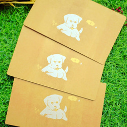 【純手工絹印明信片】狗狗系列 - 拉布拉多 / 牛皮紙厚卡刷色 第4張的照片