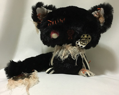 ハンドメイド　スチームパンク黒猫　55㎝　ネコ　猫又ぬいぐるみ　BIG 0_a18670bd85c8386986d4916ab07b