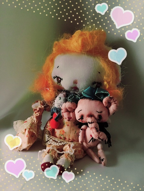 創作人形 「春風」布貼り ハンドメイド