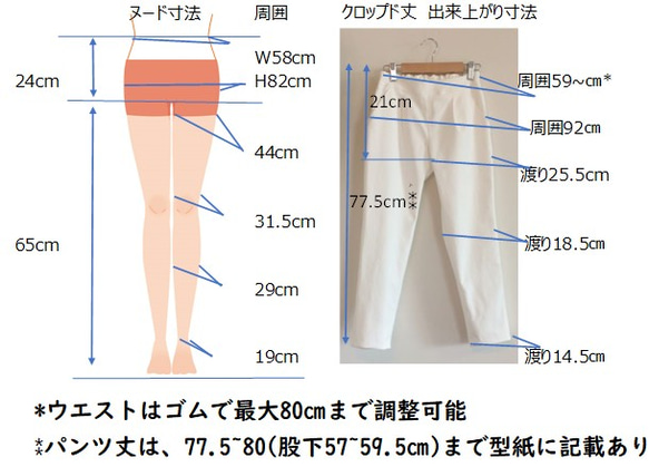 【型紙】5号 ワンタックパンツ　(ストレッチ布用/後ゴム仕上げ) 10枚目の画像